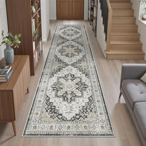 Madane Hallway Runner Rug 2x8 Washable Kitchen Rugs Non-Slip, Black - Image 4