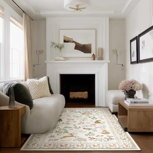 3x5 Washable Area Rugs for Entryway: Small Throw Rugs Stain Resistant Non Slip Low Pile Soft Faux Wool Lightweight Entry Rug for Bedroom Kitchen Living Room Laundry Bathroom Room Front Door Indoor - Image 6