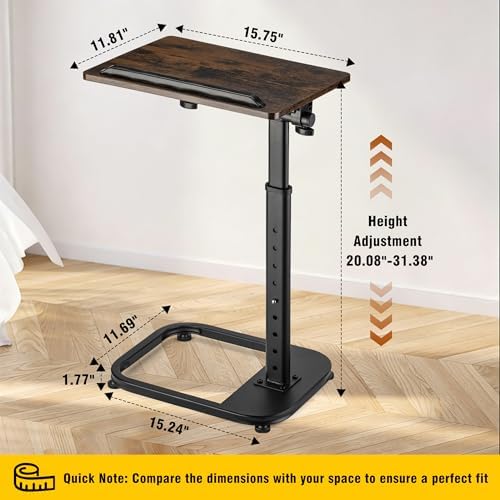 facka Adjustable Height TV Tray Table for Couch Eating, Laptop Small Spaces - Image 2