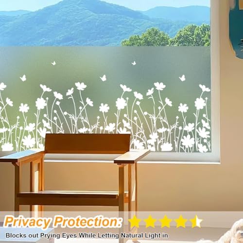 Bloss Frosted Window Privacy Film,Decorative Windows Films,35.4"x78.7" - Image 4