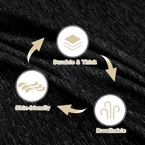 MYSKY HOME Chair Couch Covers Sectional Couch Covers for Pet Sofa Covers Non Slip Soft Couch Sofa Cover, Washable Furniture Protector Sofa Slipcover with Tassel Sofa Throws Living Room, 71"x91", Black - Image 5