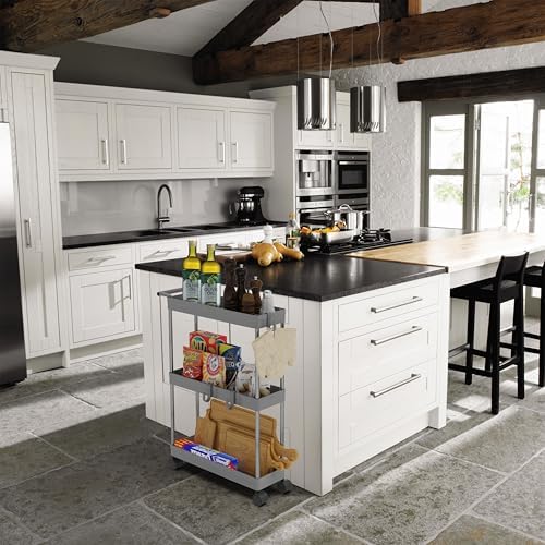 Simple Houseware 3-Tier Slim Rolling Cart w/Handle 5.5" Wx27.5 H, Gray - Image 7