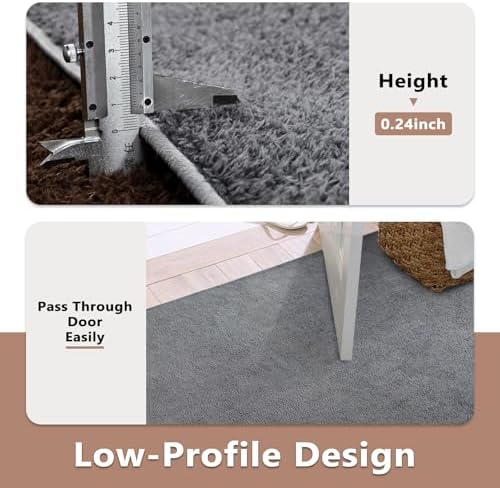 2x6 Pure Dark Grey Runner Rug Non-Slip Washable for Hallway Kitchen Bedroom - Image 6
