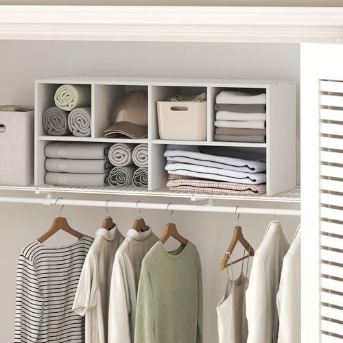 Furinno FANO Closet Organizers and Storage, 6-Cube Multipurpose Top Shelf Closet Shelf, Stackable Closet Organization Shelves, 11.7 x 36 x 15.4, for Bedroom, Closet, Laundry Room, White - Image 3