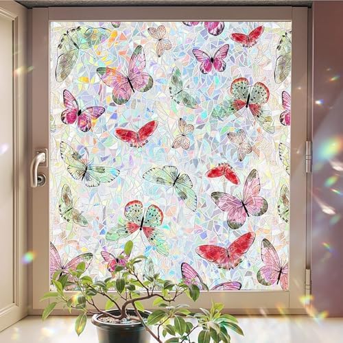ADD.HERES Rainbow Window Privacy Film, Stained Glass Cling, 17.5" x 78.7" by ADDHERES