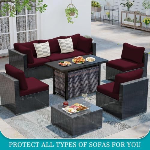 12 Pcs Outdoor Cushion Covers, Patio Sofa Cushion Covers Replacement - Image 4