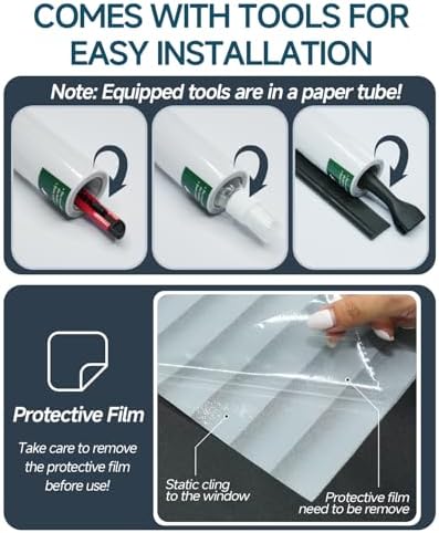 Window Privacy Film Blinds with Tools, 17.5" x 78.7" - Image 4