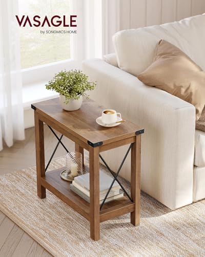 VASAGLE 2-Tier End Side Table, Small Accent Nightstand with Bottom Shelf - Image 2