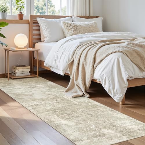 Soalmost Abstract Runner Rug 2x8 Hallway Kitchen Runners Beige/Gray - Image 4