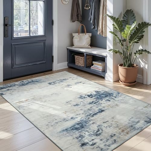 Toneed 4x6 Washable Non Slip Abstract Area Rugs for Bedroom Living Room - Image 3