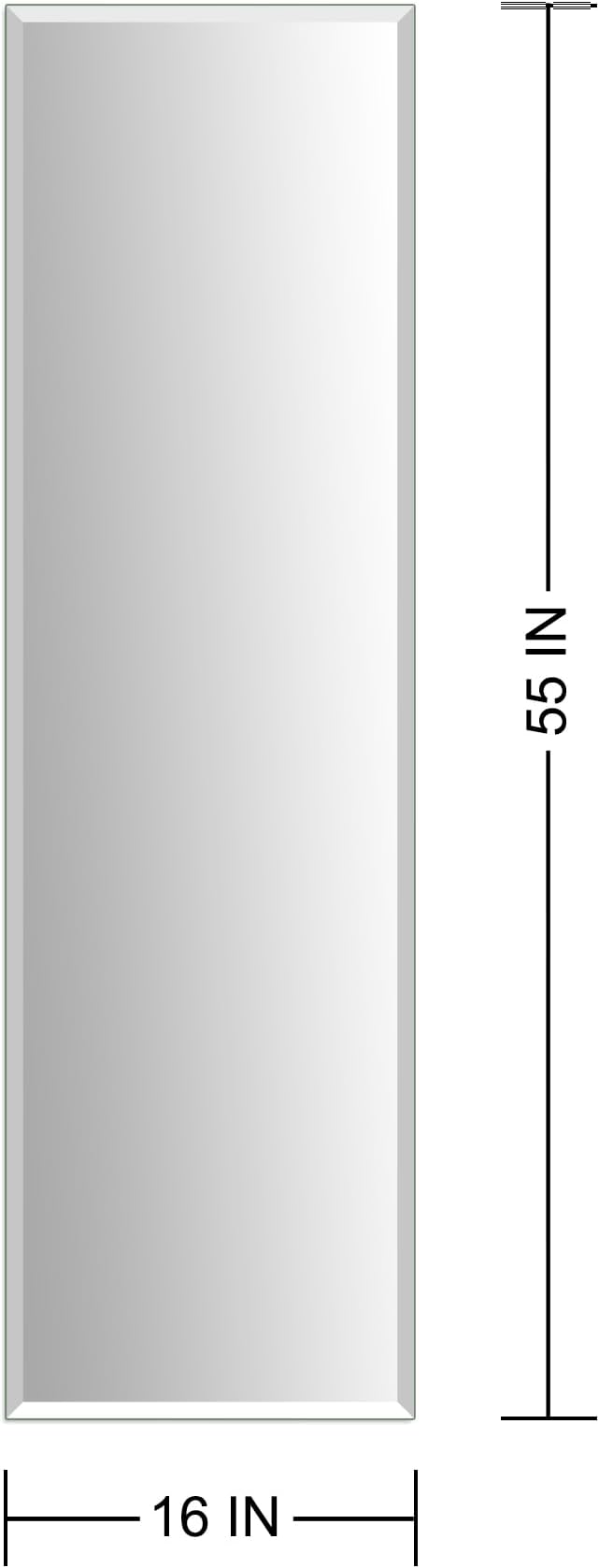 Frameless Full Length Mirror for Wall, 55x16 Inch Bathroom Vanity Mirror - Image 4