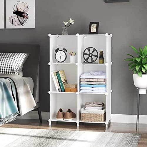 AWTATOS Closet Organizers and Storage, 6 Cube Storage Organizer, White - Image 4