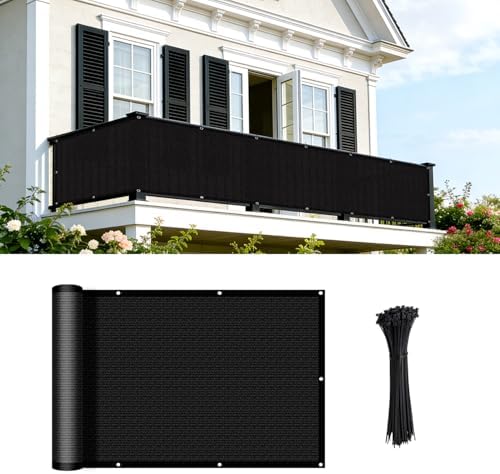 COOLBOYS Customized 2.5'x37' Black Balcony Privacy Screen Fence Cover by Havecooltimewithyourboys