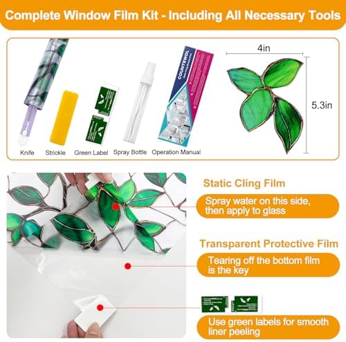 Frosted Privacy Window Film Static Cling Decorative Glass Film35.4x157in - Image 2