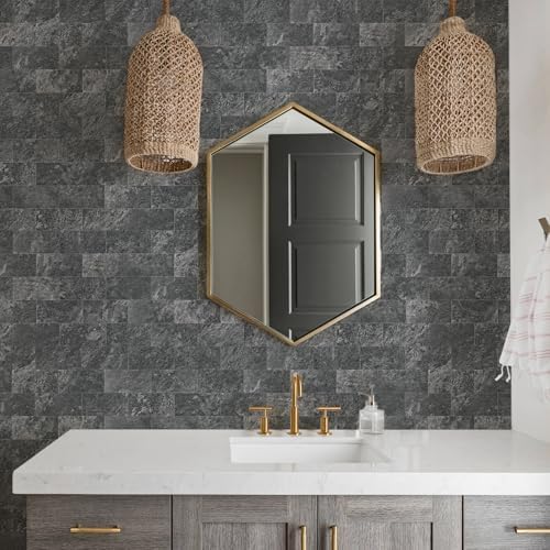Vamos Tile 100 Pieces Peel and Stick Backsplash Tiles, 3" x 6" PVC Subway Tile, Black Slate Stick on Backsplash Tiles for Kitchen/Bathroom/Fireplace/Laundry/Camper - Image 4