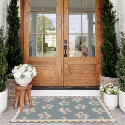 Floral Outdoor Rug - 28"x43" Front Door Mat Indoor Outside Entrance - Image 4