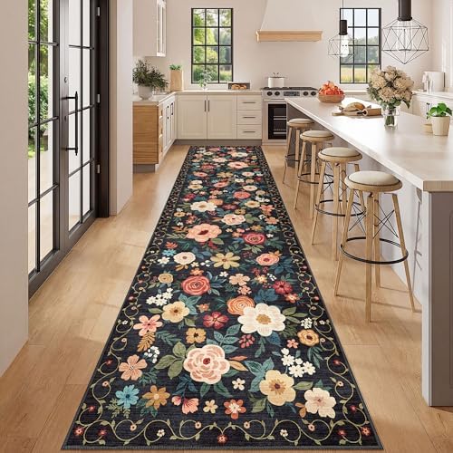DUKINO 3x12 Washable Runner Rug, Long Hallway Runner Rug Non Slip, Black - Image 3