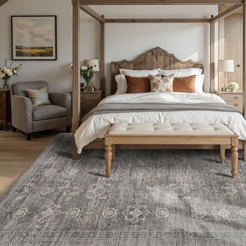 Rugxara 6x9 Area Rugs Washable Rug for Living Room Bedroom, Taupe/Grey - Image 3