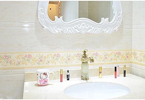 Creation Core 4.2x196.8 Waterproof Wallpaper Border 3D Pattern Wall Decor Removable Self Adhesive Kitchen Bathroom Tiles Stciker, Vine Yellow - Image 2
