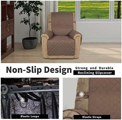Easy-Going Reversible Couch Cover, Recliner 22 in, Brown/Beige - Image 3