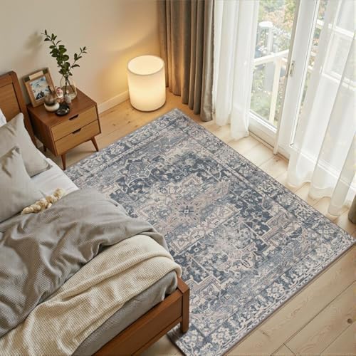 Rugxara Blue 3x5 Rug for Entryway Bedroom Washable Area Rugs Carpet by Rugxara