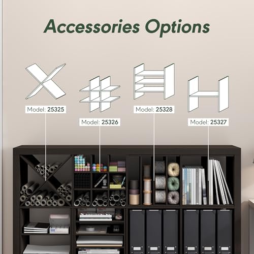 Furinno Cubicle X-Shelf Cube Insert, 3-Shelf Cube Organizer, Dark Oak - Image 6