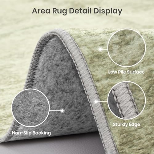Valenrug 3x5 Area Rug Non Slip, Washable Entryway Rug for Bedroom Green - Image 4