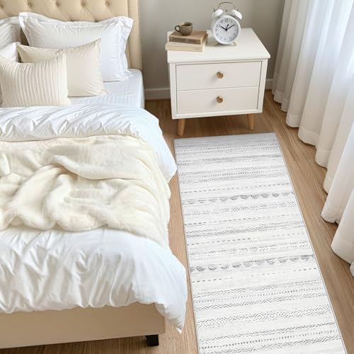 Nakagishi Boho 2x6 Runner Rug Machine Washable Rugs Non Slip Gray - Image 7