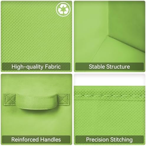 GRANNY SAYS Cube Storage Bins, 11 Inch 6-Pack Cube Organizers, Light Green - Image 6
