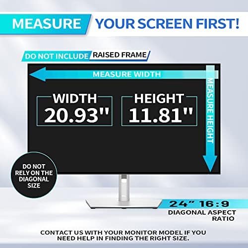 24 Inch Privacy Screen for 16:9 Widescreen Monitor, Eye Protection Anti Glare Blue Light Computer Monitor Privacy Filter - Image 6