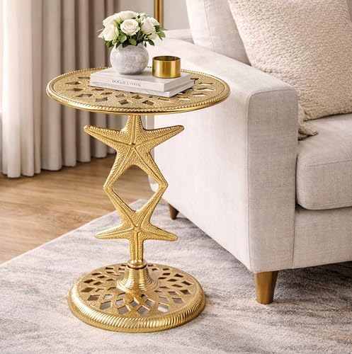 End Table Gold Star Round Metal End Table, 15x19 - Image 3