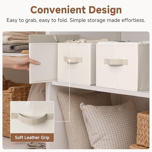 StorageWorks Closet Storage Bins, Beige, 3-Pack, Large - Image 6