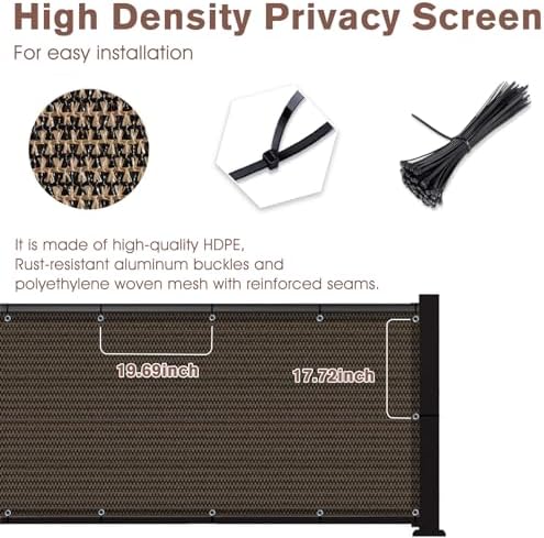 SUNNY GUARD 3.3' x 26' Balcony Privacy Screen, HDPE Patio Railing Cover Fence - Image 5