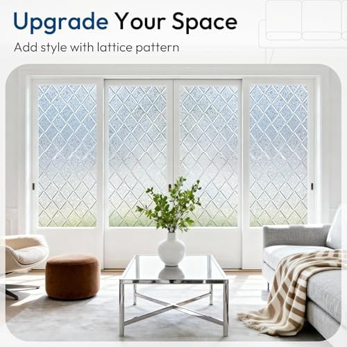 rabbitgoo Window Privacy Film Decorative Stained Glass Cling 17.5" x 157.4" - Image 2