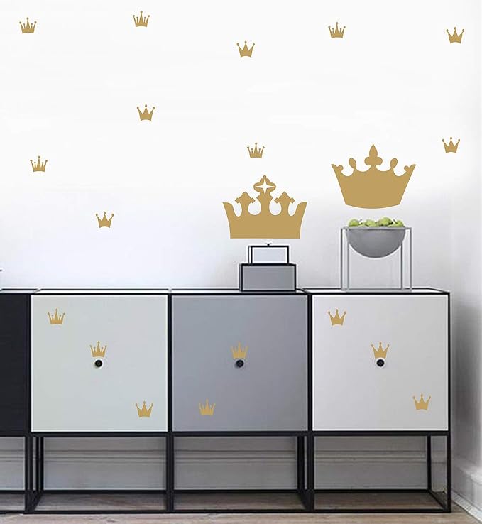 Crown Wall Decals for Girls Bedroom Kids Room Princess Wall Decor Stickers | Princess room decor, once upon a time party Decorations, peel and stick, removable vinyl art murals, for nursery baby bedroom - Image 4