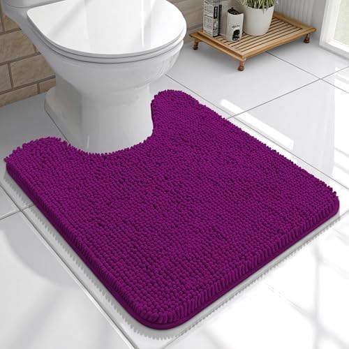OLANLY Toilet Rugs U-Shaped 20x20, Soft Absorbent Chenille Contour Rugs by OLANLY