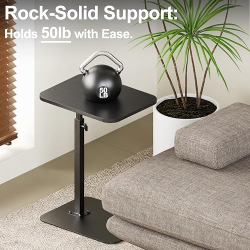 Side Table Sofa Tray for Couch Heavy Metal Base Swivel/Adjustable Height - Image 6