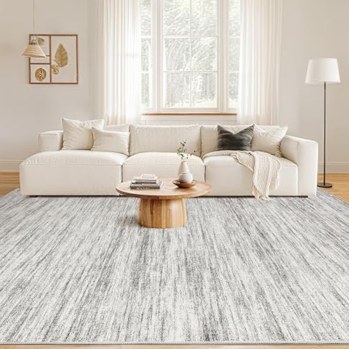 Nakagishi 5x8 Area Rugs Living Room: Washable Large Vintage Rug Neutral Non-Slip Soft Stain Resistant Indoor Carpet for Bedroom Nursery Dining Room Office Playroom - Grey-01 - Image 4