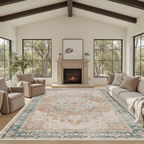 Rugxara 8x10 Area Rugs,Large Rugs for Living Room(BlueOrange) - Image 6