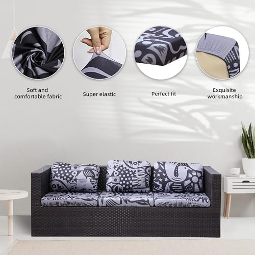 8 Pcs Outdoor Cushion Covers, Patio Sofa Cushion Covers Replacement - Image 4