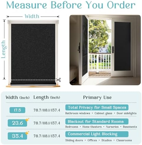 Haton Blackout Window Privacy Film with Tools, Total Privacy Room Darkening - Image 4