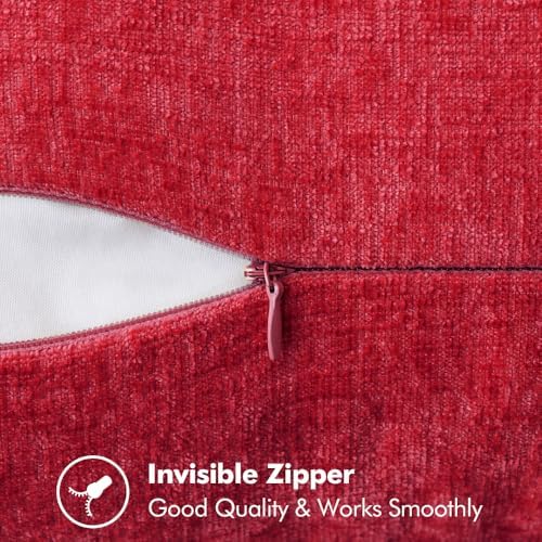 MIULEE Decorative Couch Throw Pillow Covers 20x20 Inch Red 2 Pack - Image 3