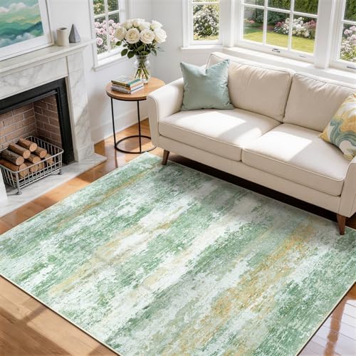 Aelenmu 5x7 Area Rugs for Living Room Washable Bedroom Dining Room Green by Aelenmu