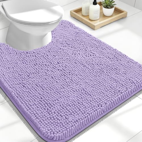 OLANLY Toilet Rugs U-Shaped 24x20, Soft Absorbent Chenille Contour Rugs by OLANLY