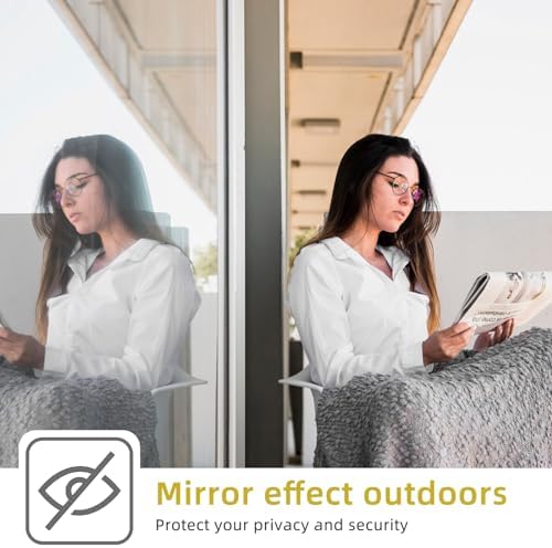 WPCTEV One Way Window Privacy Film, Mirror Tint, Light Blue,17.5In x 16.4Ft - Image 5
