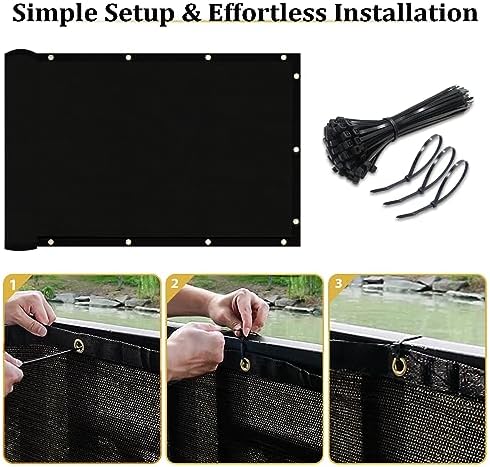 Shade&Beyond 4' X 50' Fence Privacy Screen Heavy Duty 170 GSM Fencing Mesh Shade Net Cover for Wall Garden Back Yard Outdoor Home Decoration, Black - Image 4