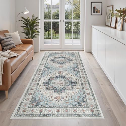 Madane Washable Runner Rug 3x6 Runners for Hallways Non Slip, Blue - Image 3