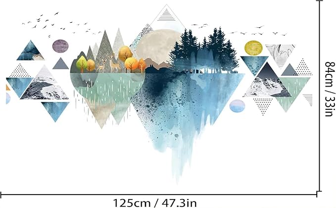 Mountain Decals for Walls Decals Peel and Stick Nature Arch Wall Decal Geometric Wall Stickers Forest Wall Mural or Living Room - Image 6
