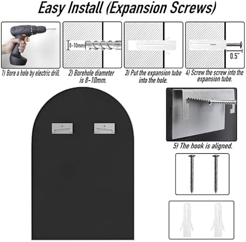 36x24 Bathroom Mirror Arch Wall Mounted/Against Aluminum Frame Silver - Image 6