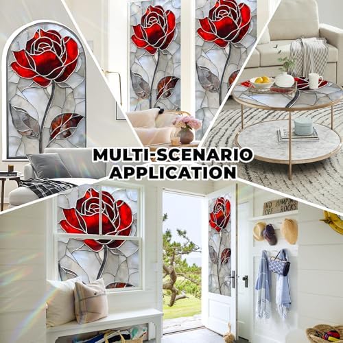 Window Privacy Film Frosted Glass Window Sticker Window Film Static Glass Cling Tint Non-Adhesive for Home Door Decorative Frosting Cover 17.5 X 78.7 inch - Image 6